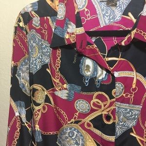 Plus size long sleeve blouse